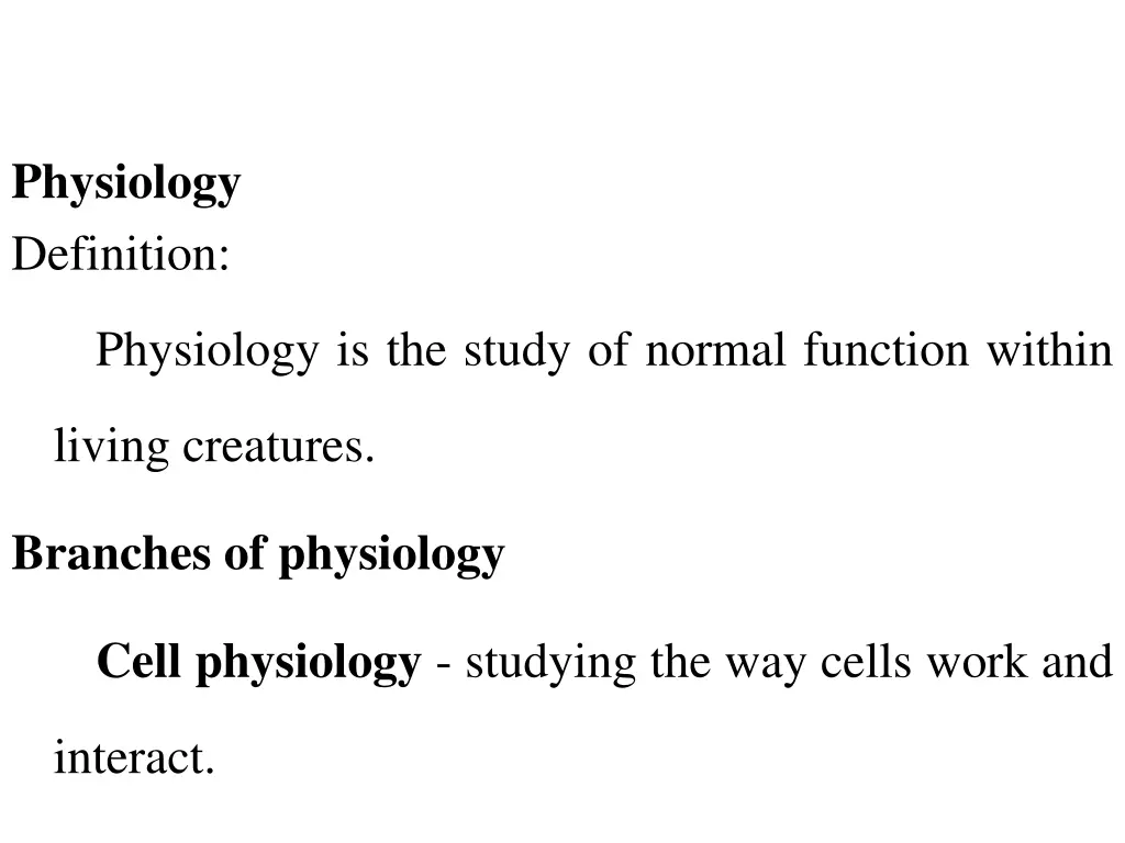 physiology definition