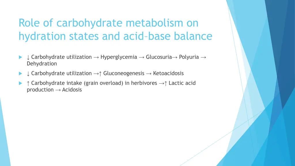 role of carbohydrate metabolism on hydration