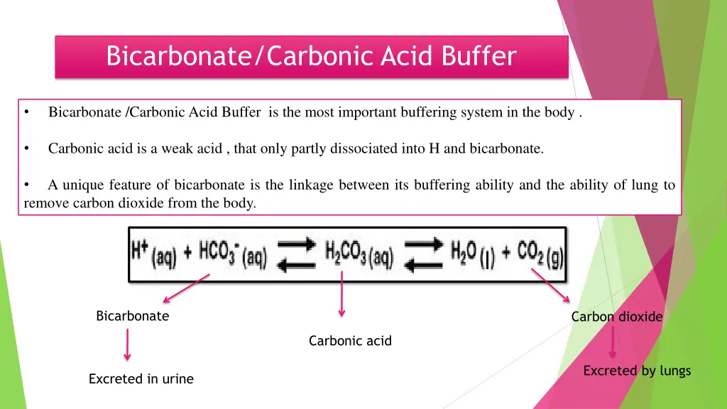 bicarbonate carbonic acid buffer
