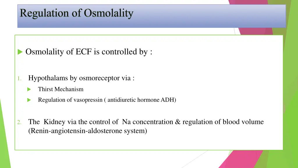 osmolality of ecf is controlled by