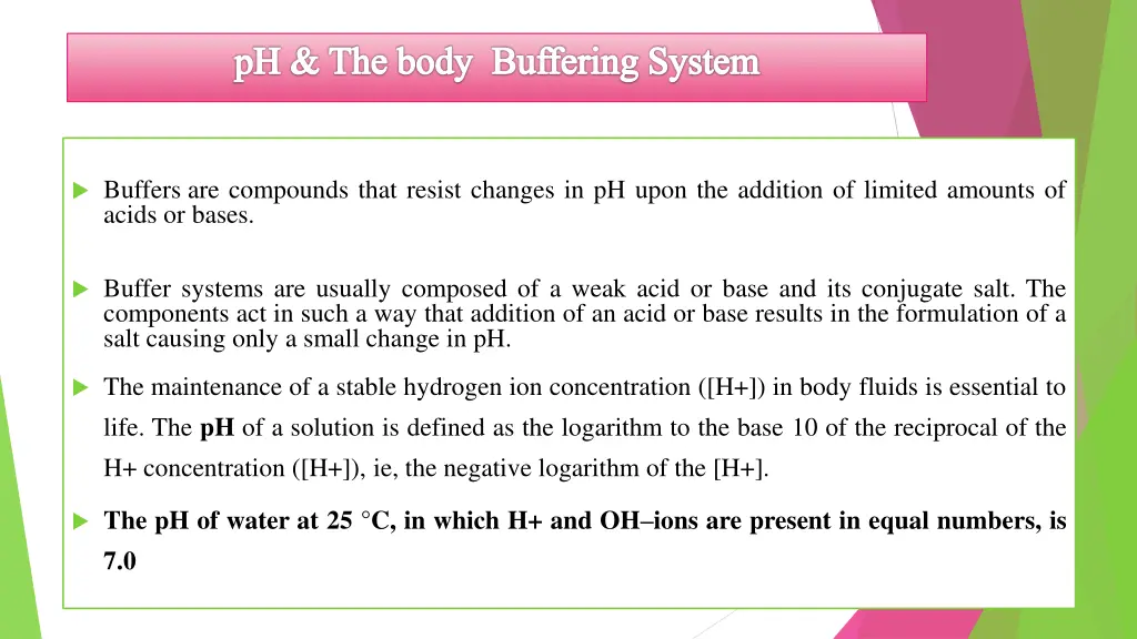 ph the body buffering system