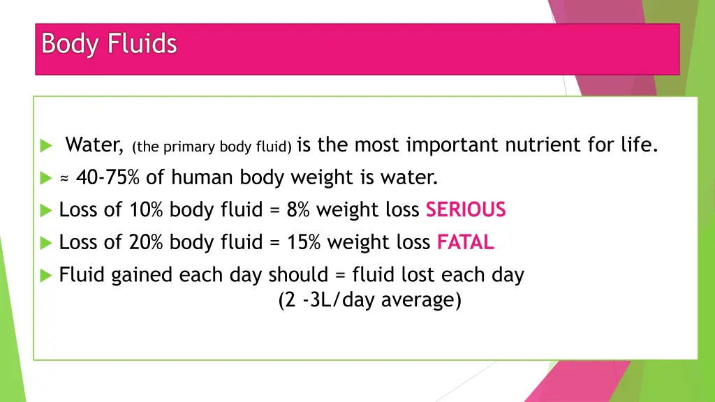 water the primary body fluid is the most