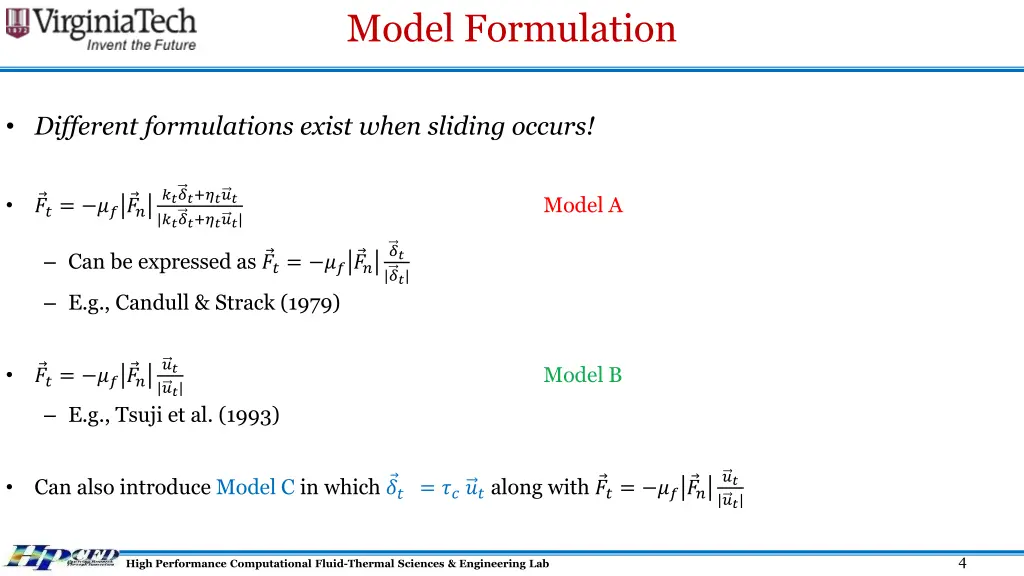 model formulation