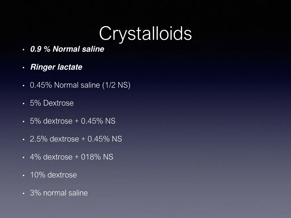 crystalloids