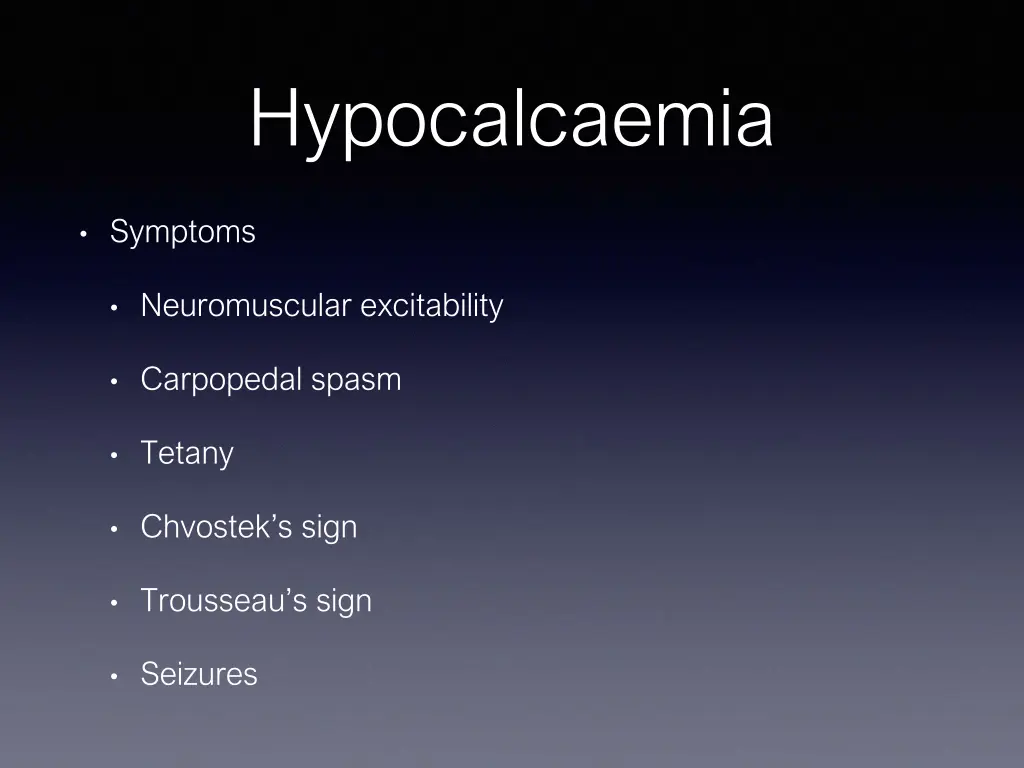 hypocalcaemia