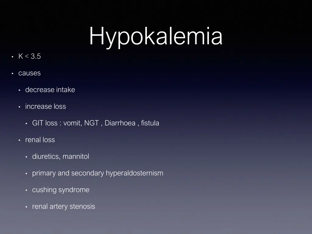 hypokalemia