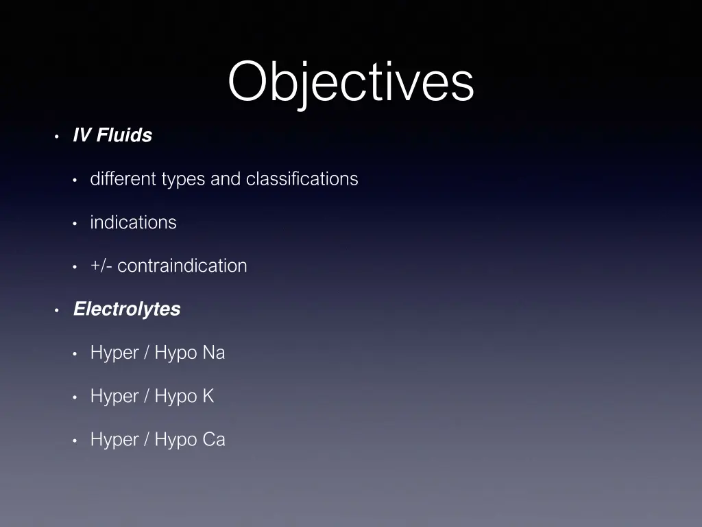 objectives