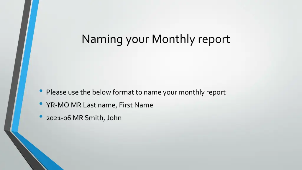 naming your monthly report