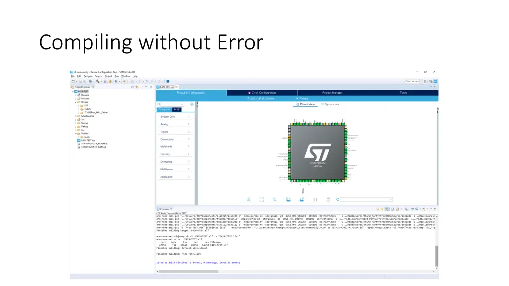 compiling without error