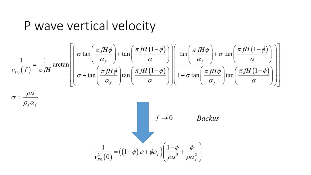p wave vertical velocity