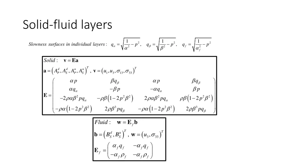 solid fluid layers
