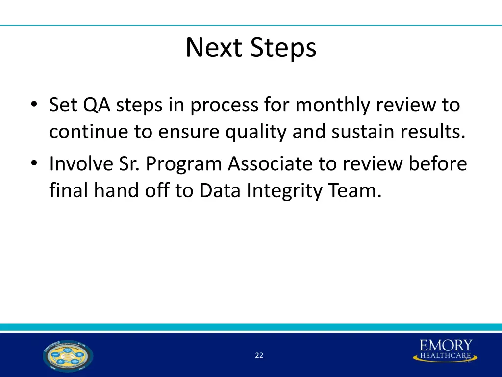 next steps