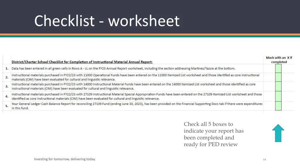 checklist worksheet