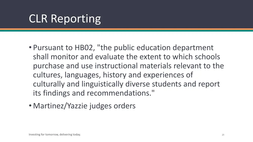 clr reporting