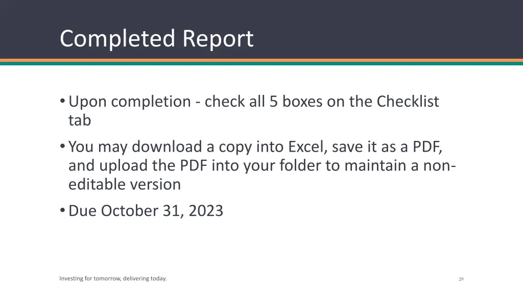 completed report