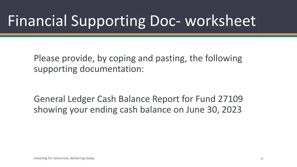 financial supporting doc worksheet