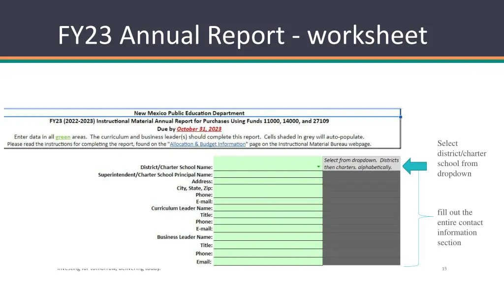 fy23 annual report worksheet