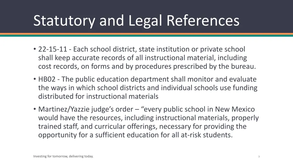 statutory and legal references