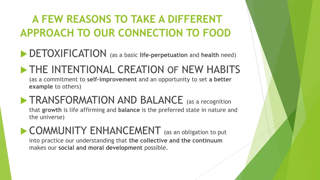 a few reasons to take a different approach