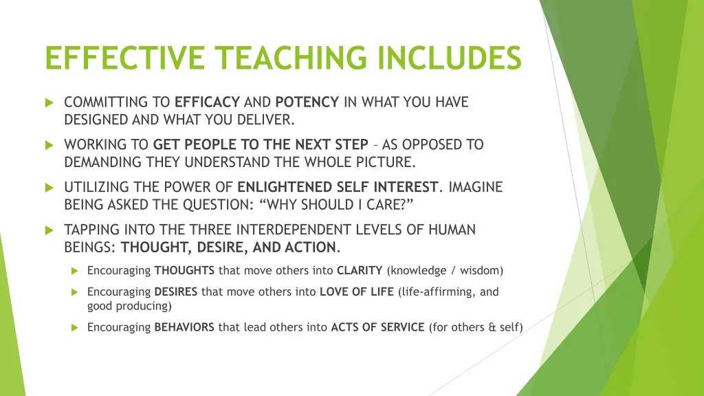effective teaching includes