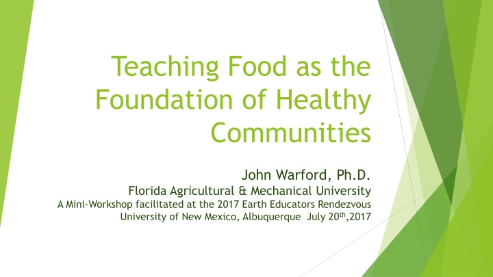 teaching food as the foundation of healthy