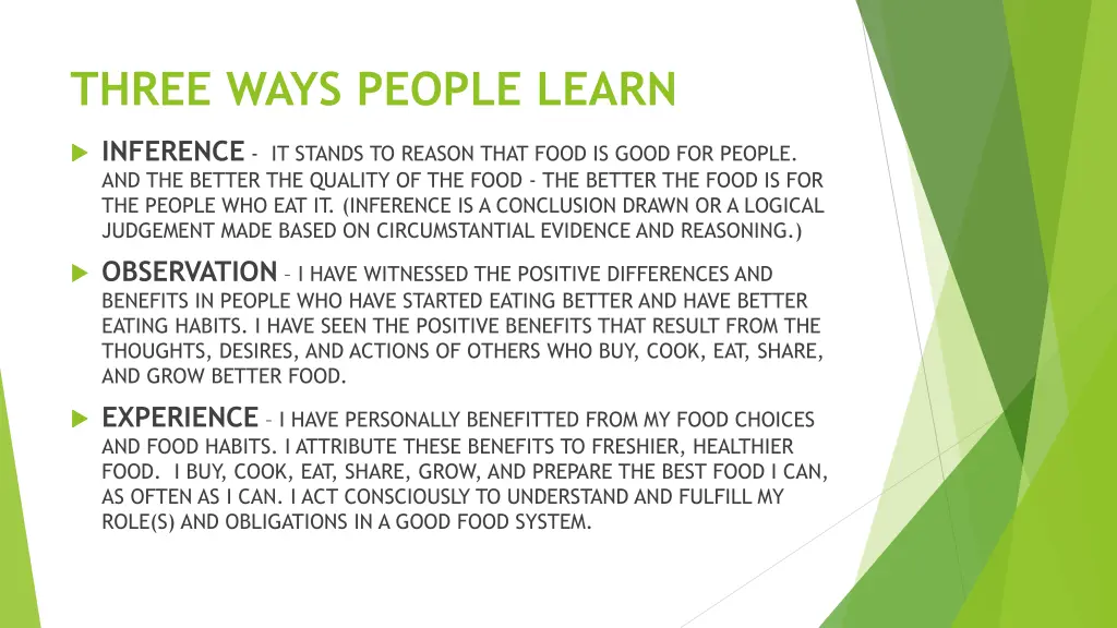 three ways people learn