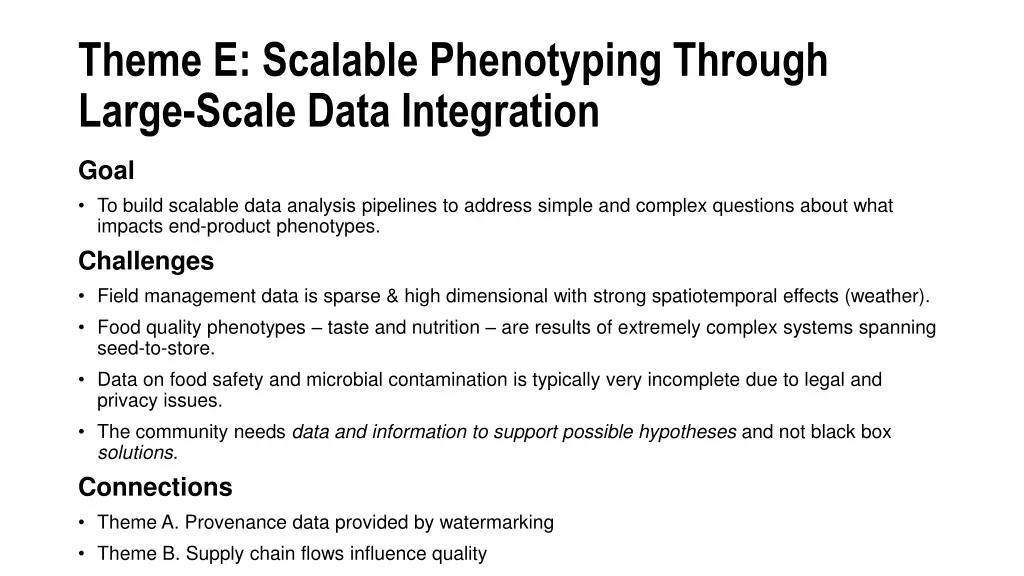 theme e scalable phenotyping through large scale