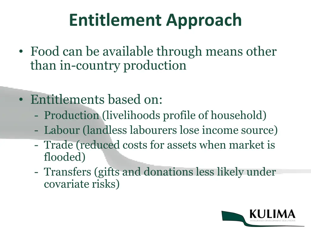 entitlement approach