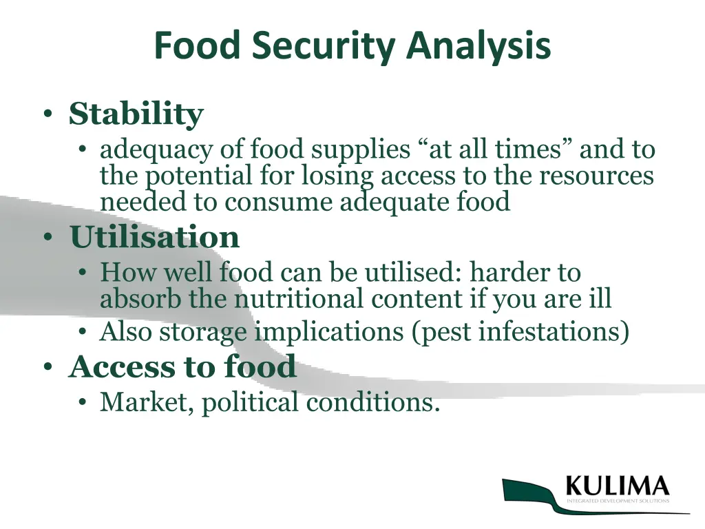 food security analysis 1