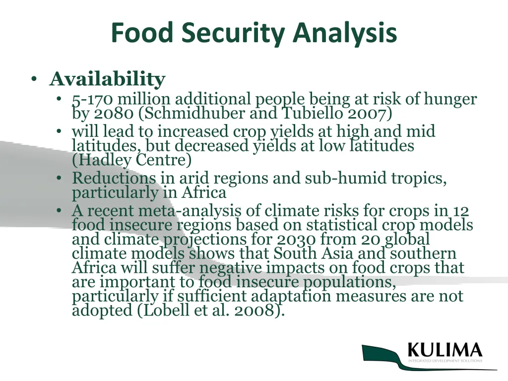 food security analysis