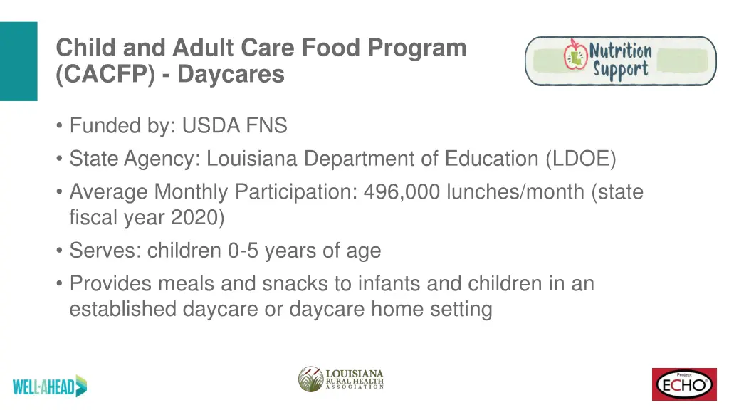 child and adult care food program cacfp daycares