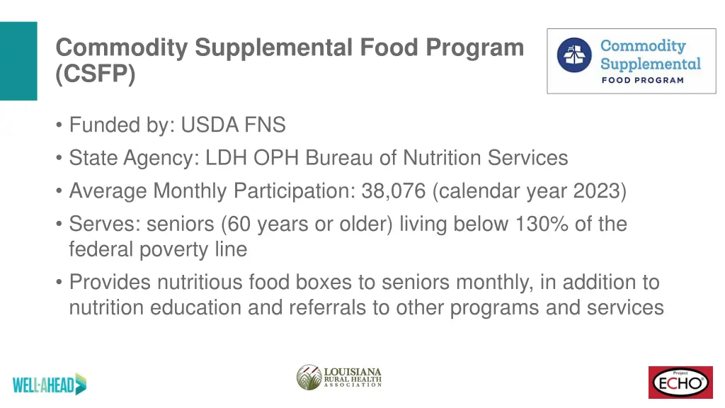commodity supplemental food program csfp