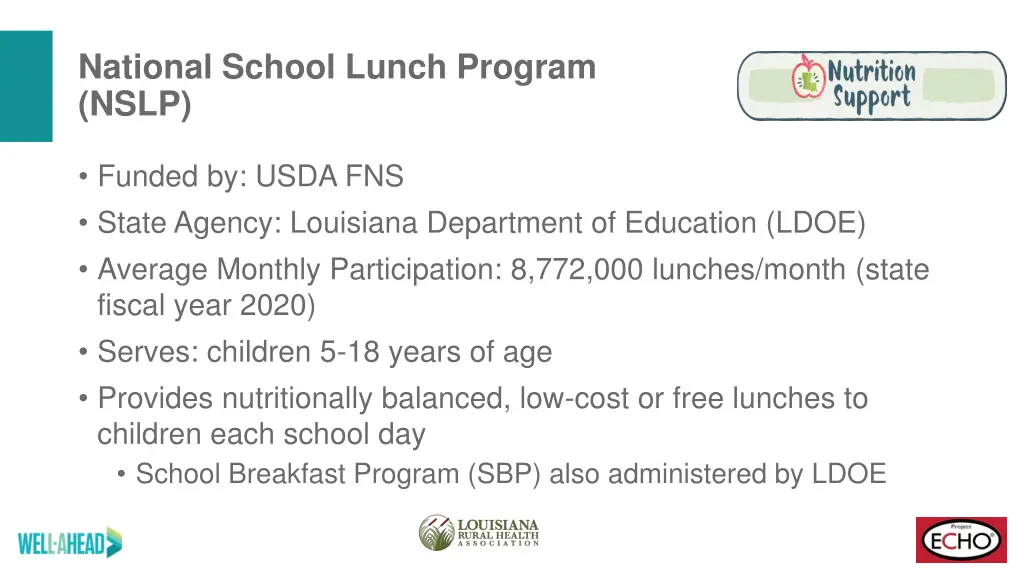 national school lunch program nslp