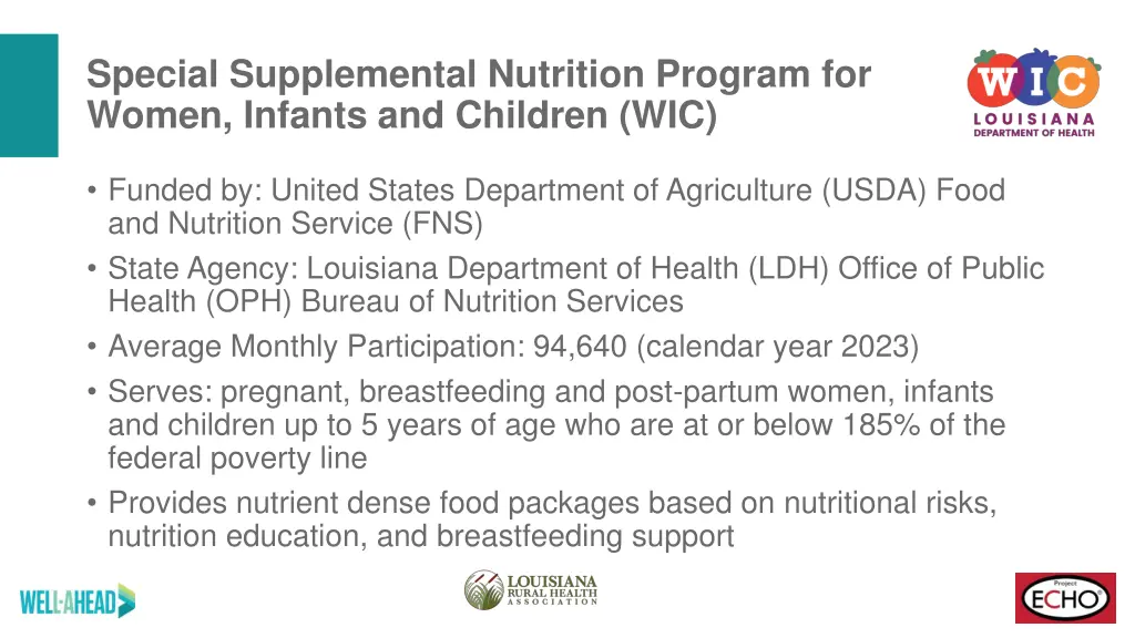 special supplemental nutrition program for women