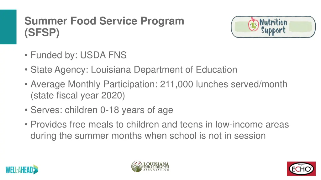 summer food service program sfsp