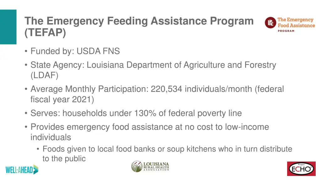 the emergency feeding assistance program tefap