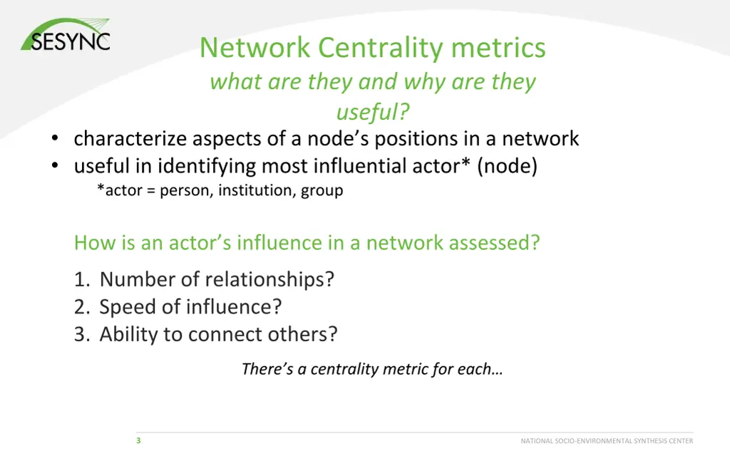 network centrality metrics what are they