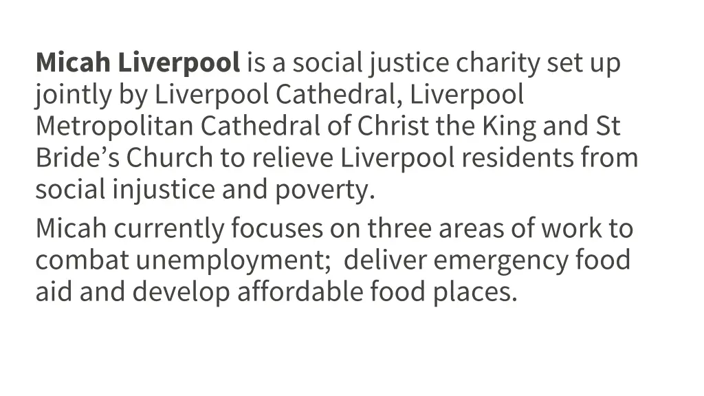 micah liverpool is a social justice charity