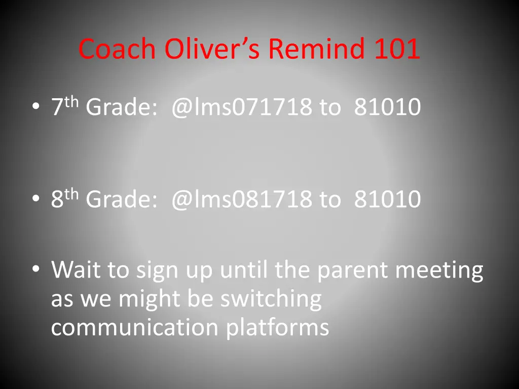 coach oliver s remind 101
