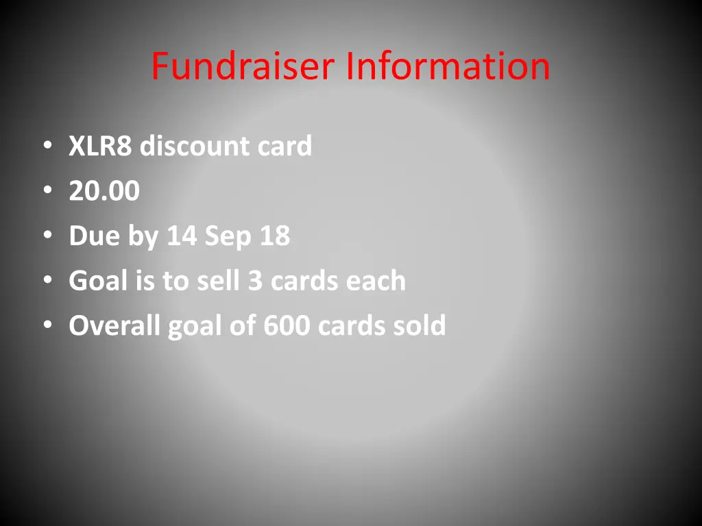 fundraiser information