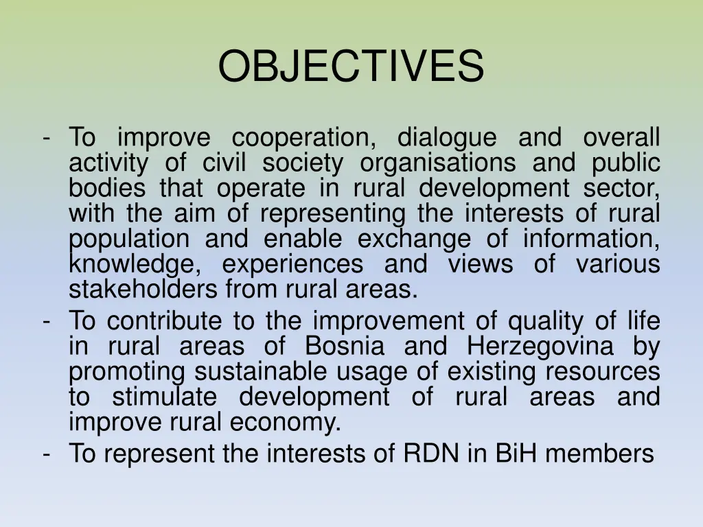 objectives