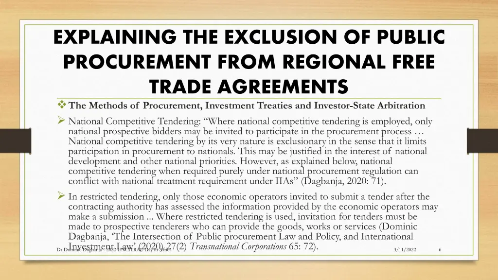 explaining the exclusion of public procurement 1