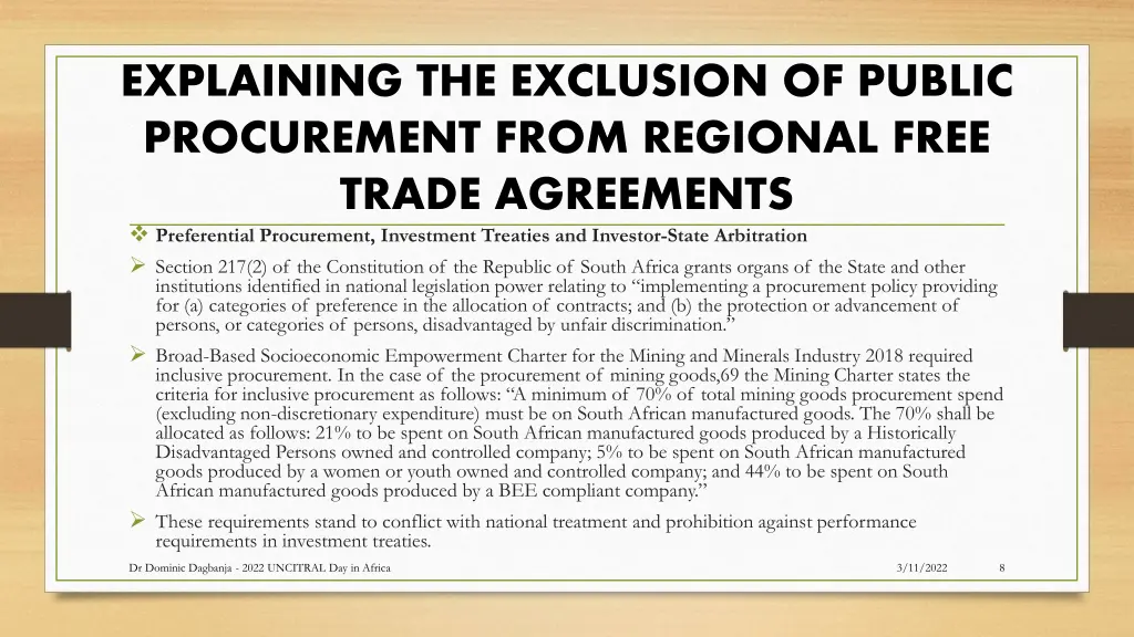 explaining the exclusion of public procurement 3