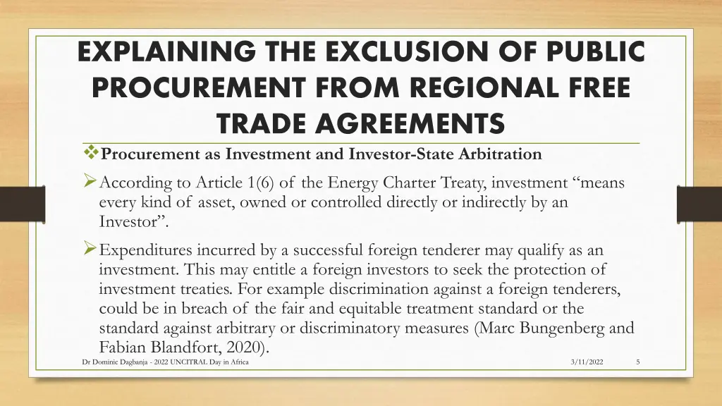 explaining the exclusion of public procurement
