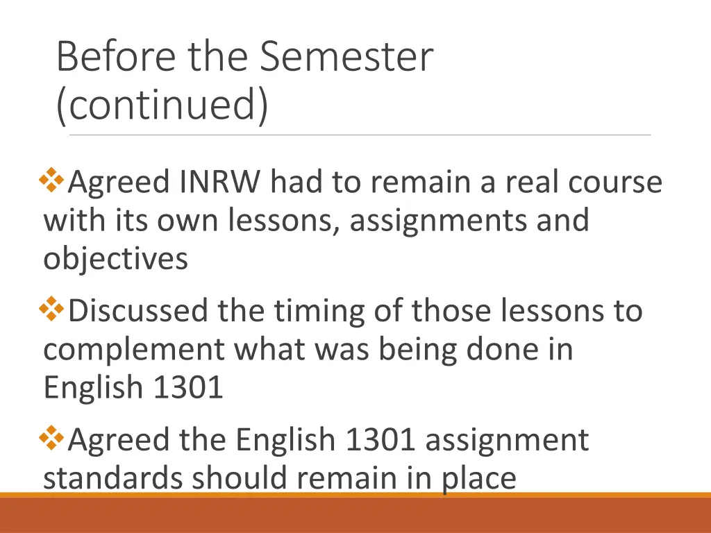 before the semester continued