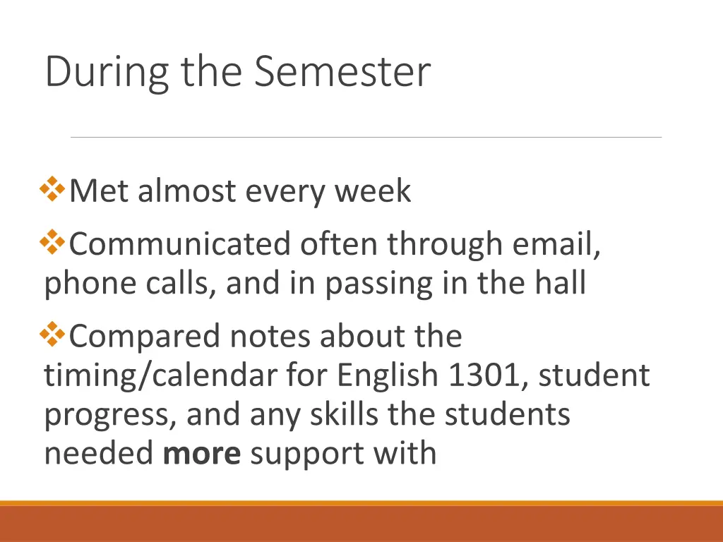 during the semester