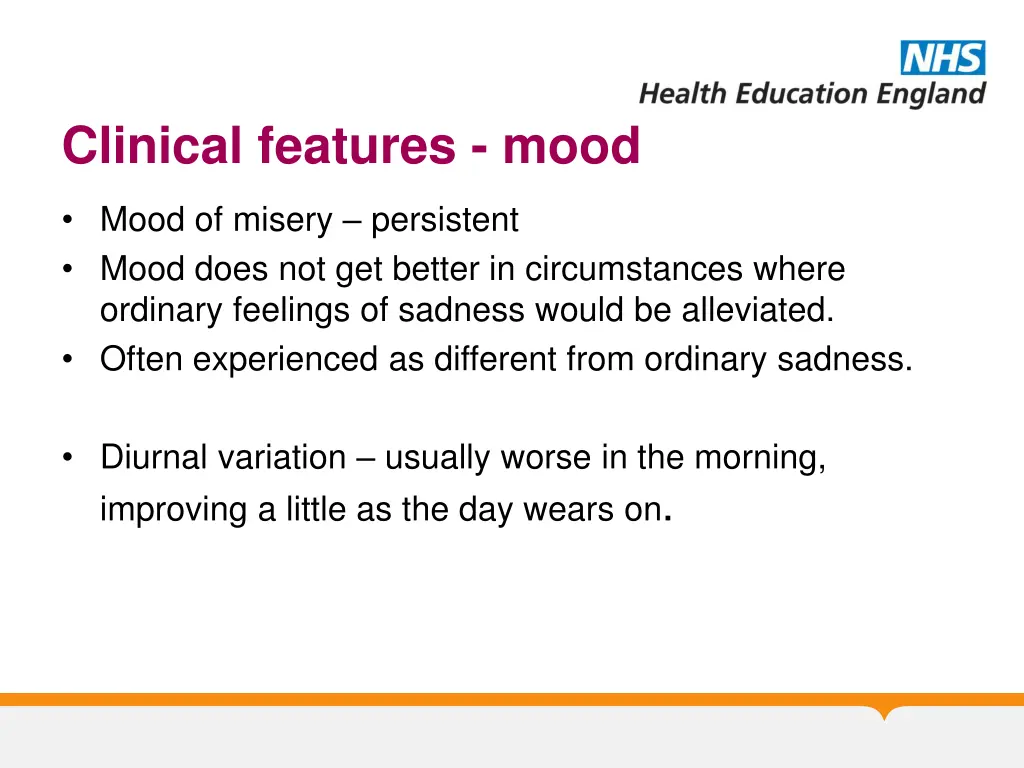 clinical features mood