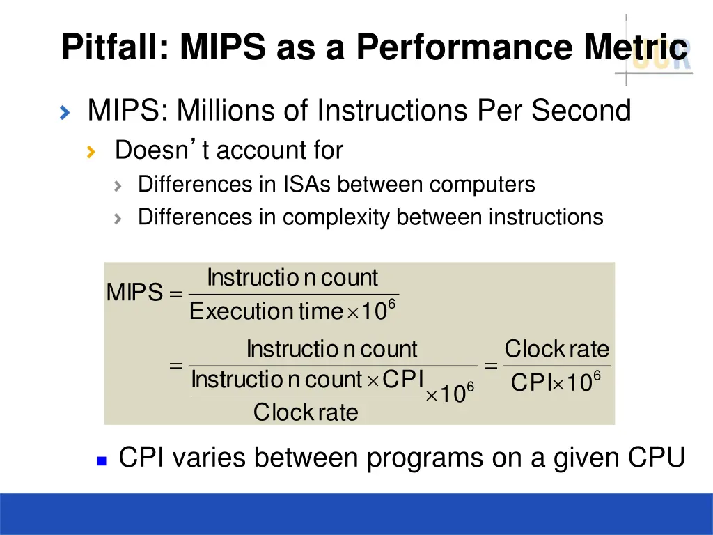 pitfall mips as a performance metric