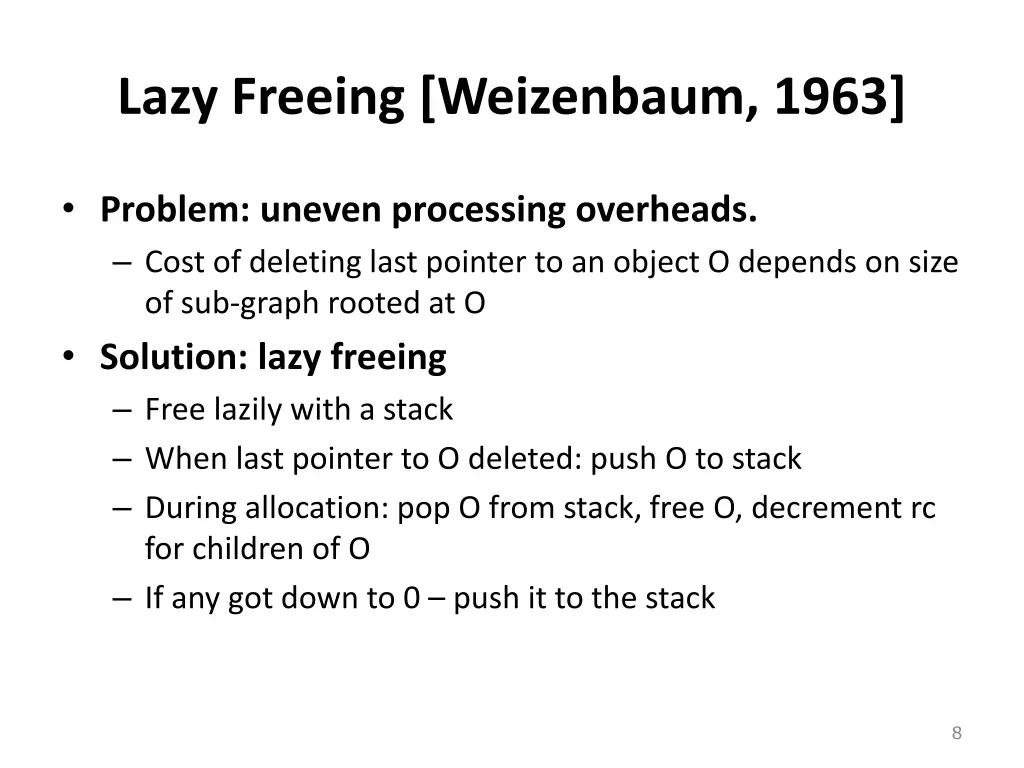 lazy freeing weizenbaum 1963