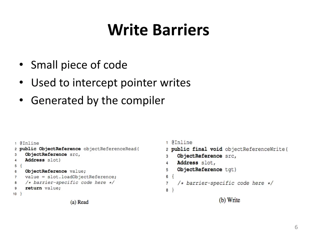 write barriers